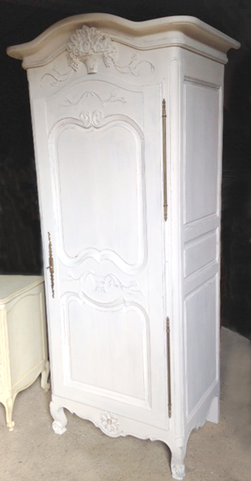 FRENCH ANTIQUE NORMANDY SINGLE DOOR ARMOIRE